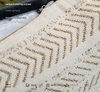 Black-beige 45*45cm 2PCS Luxe Thick Chenille Herringbone Pillow Cover - Solid Color Square Lumbar Pillow V888-ELOSUNG33319