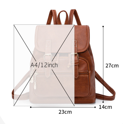 Grey Stylish PU Leather Backpack for Women - Compact Travel Companion V888-ELOSUNG33326