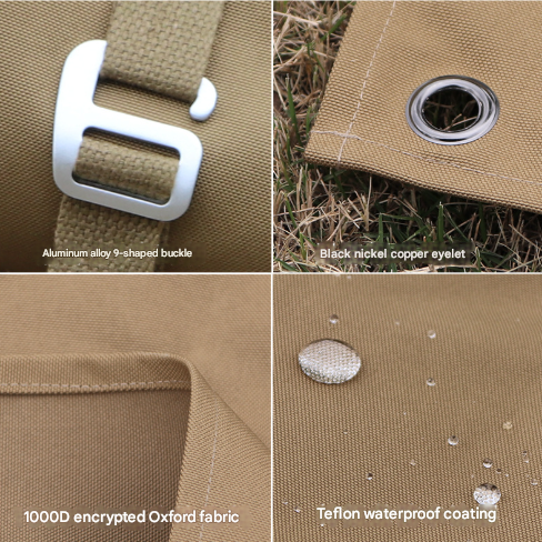 Coffee Brown Thick Waterproof Ground Mat - Durable Oxford Fabric Tent Pad V888-ELOSUNG33340