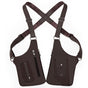 Brown Tactical Underarm Shoulder Holster Bag - Anti-Theft Double Pouch Vest Pack for Men V888-ELOSUNG33371
