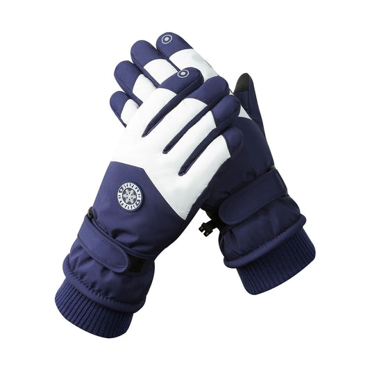 Men's Blue-white Color Combination Top-Rated Waterproof Touchscreen Ski Gloves - Fleece-Lined for Men & Women V888-ELOSUNG33431