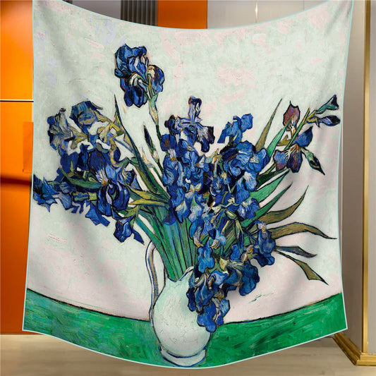 Still Life With Warblers Elegant Artistry Shawl - Large 130cm Square Scarf with Oil Painting Print & V888-ELOSUNG33504