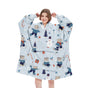 Snowman Oversized Wearable Blanket Hoodie - Ultra Soft & Cozy Snuggle Pullover for Adults V888-ELOSUNG33509