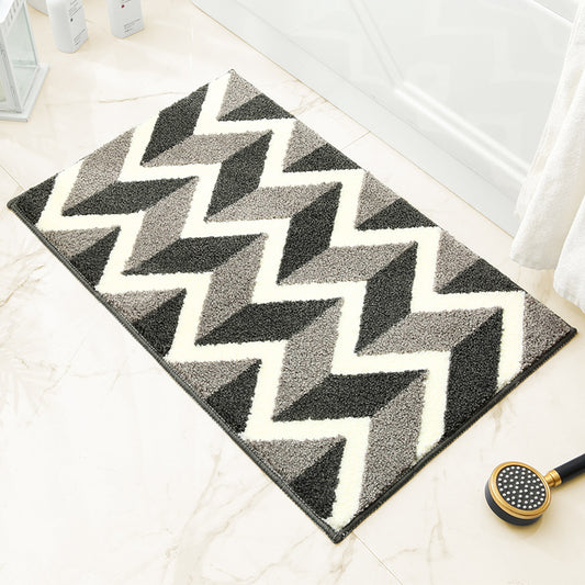 Grey Bathroom Mat - Super Absorbent Non-Slip Rug (40x60cm), Toilet Floor Mat for Bathroom/Bedroom/Entryway V888-ELOSUNG33544