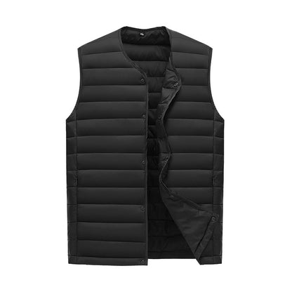 S Black Men's Lightweight Quilted Puffer Vest - Ideal Sleeveless Jacket for Winter Layering V888-ELOSUNG33590
