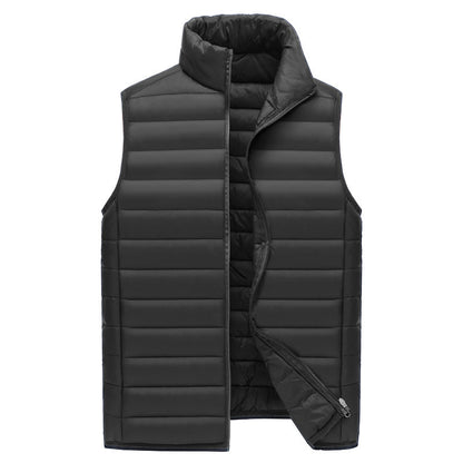 S Black Men's Lightweight Puffer Vest - Stand Collar Quilted Sleeveless Jacket for Winter V888-ELOSUNG33600