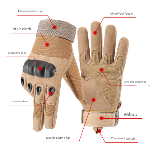 M Black Hard Knuckle Tactical Gloves - Full-Finger Protective Gear for Motorcycle, Cycling & Outdoor Sports V888-ELOSUNG33607