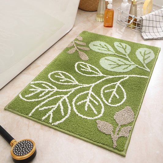 Green Leaves Bathroom Mat - Super Absorbent Non-Slip Rug (40x60cm), Toilet Floor Mat for V888-ELOSUNG33638