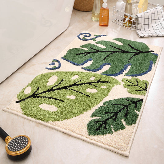 Big Leaves Bathroom Mat - Super Absorbent Non-Slip Rug (40x60cm), Toilet Floor Mat for V888-ELOSUNG33640