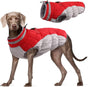 XL Red Grey Premium Winter Puffer Dog Coat - Windproof & Fleece-Lined Jacket for Cold Weather V888-ELOSUNG33658