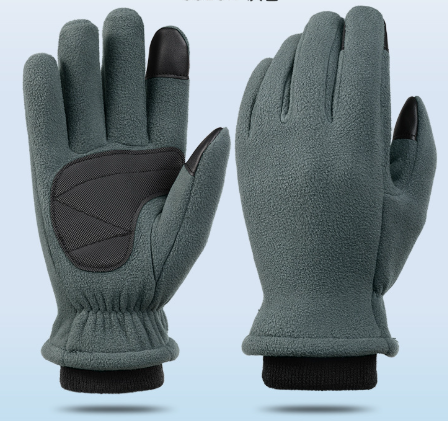XL Grey Winter Fleece Touchscreen Gloves - Warm & Water-Repellent for Cycling & Outdoor Sports V888-ELOSUNG33665
