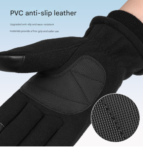 XL Grey Winter Fleece Touchscreen Gloves - Warm & Water-Repellent for Cycling & Outdoor Sports V888-ELOSUNG33665