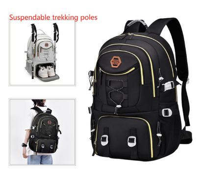 Black Stylish Large Capacity Backpack - Water-Resistant Oxford Rucksack for Travel, School & Daily Use V888-ELOSUNG33666