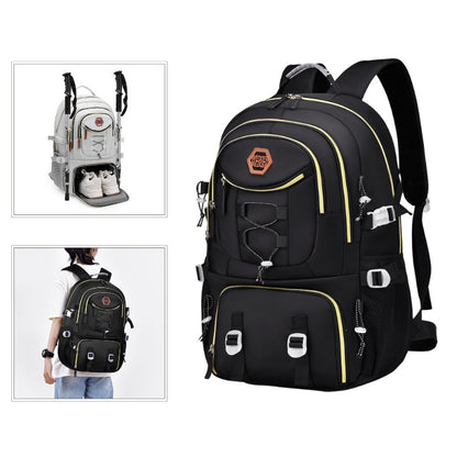 Dark Grey Stylish Large Capacity Backpack - Water-Resistant Oxford Rucksack for Travel, School & Daily Use V888-ELOSUNG33669