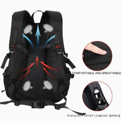 Orange 40L Large Capacity Travel Backpack - Water-Resistant Hiking Rucksack with USB Charging Port V888-ELOSUNG33671