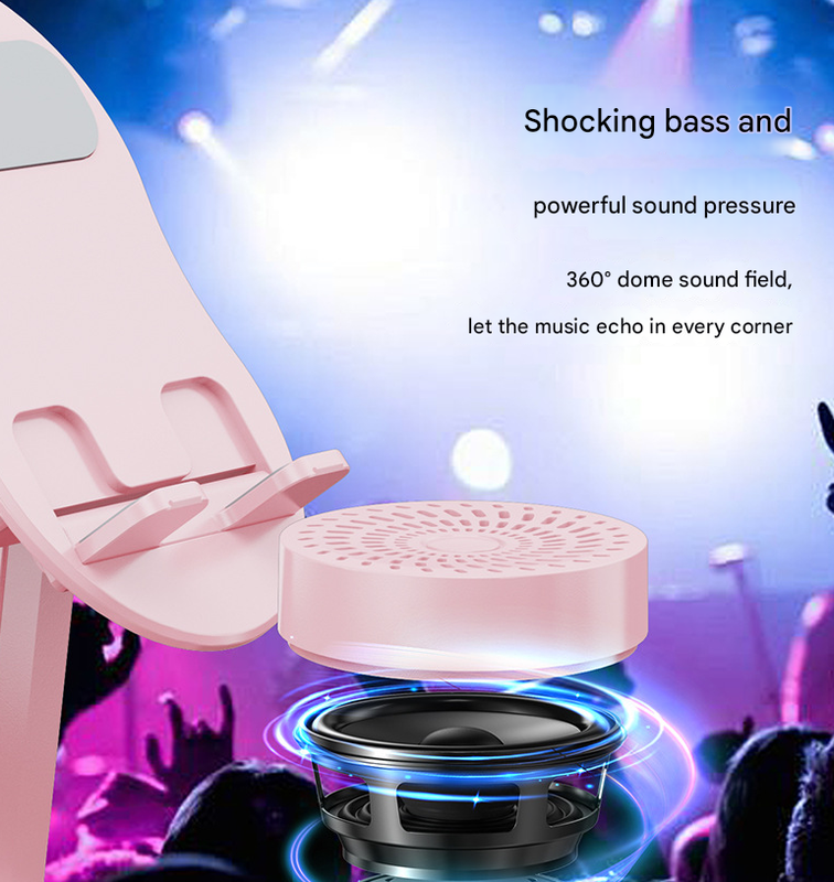 Black Magic Induction Speaker & Adjustable Phone Stand with RGB Lights V888-ELOSUNG33701