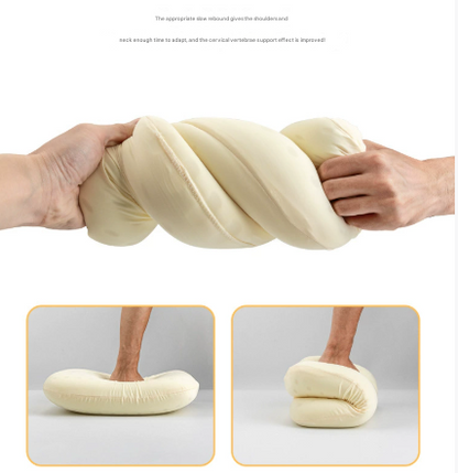 Green Ergonomic Memory Foam Travel Pillow for Neck Support - Portable & Compact for Camping, Flights, and V888-ELOSUNG33707