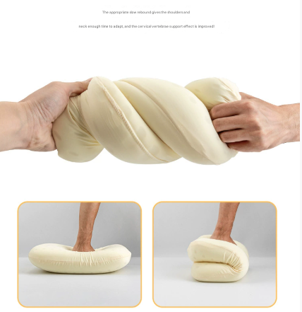 Grey Ergonomic Memory Foam Travel Pillow for Neck Support - Portable & Compact for Camping, Flights, and V888-ELOSUNG33709
