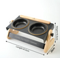 Adjustable Raised Pet Feeder - Modern Wood & Metal Stand with Dual Bowls for Cats & Dogs V888-ELOSUNG33710