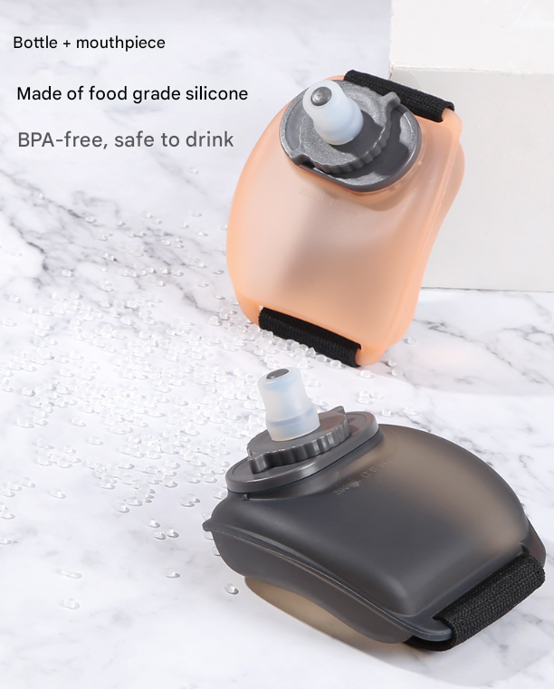 2-Pices Transparent Color Ergonomic Wearable Hydration Flask - Hands-Free Wrist Water Bottle for Running & V888-ELOSUNG33711