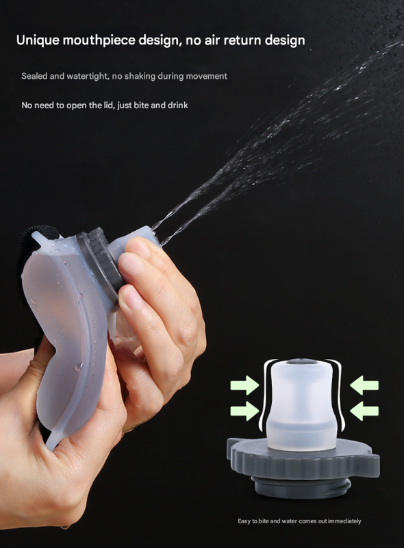2-Pices Black Ergonomic Wearable Hydration Flask - Hands-Free Wrist Water Bottle for Running & Sports V888-ELOSUNG33712