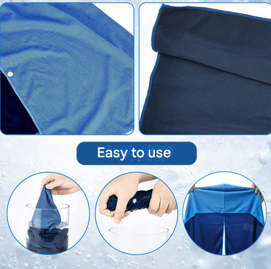 Black 5-Pack Instant Cooling Towel Set - UPF Sun Protection Hooded Ice Towels for Sports & Outdoor Activities V888-ELOSUNG33721