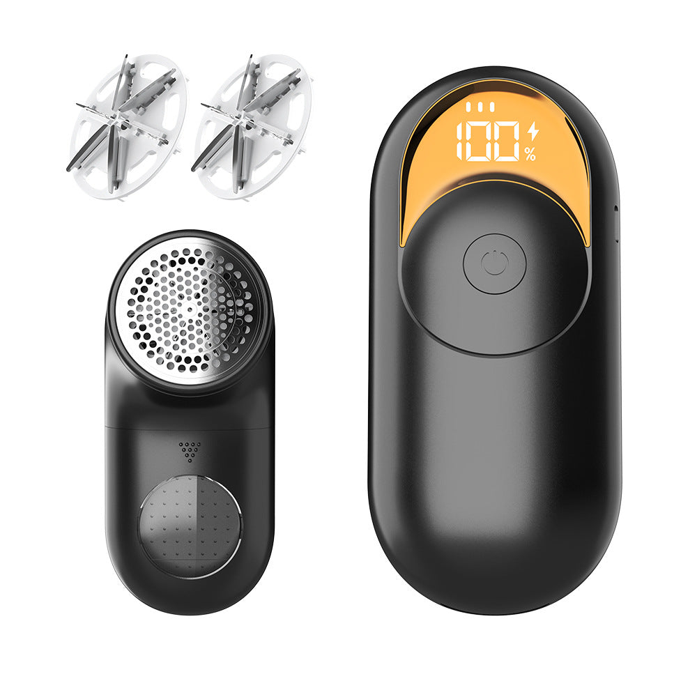 Black Digital Display Electric Lint Remover - 3-Speed USB Rechargeable Fabric Shaverc V888-ELOSUNG33728