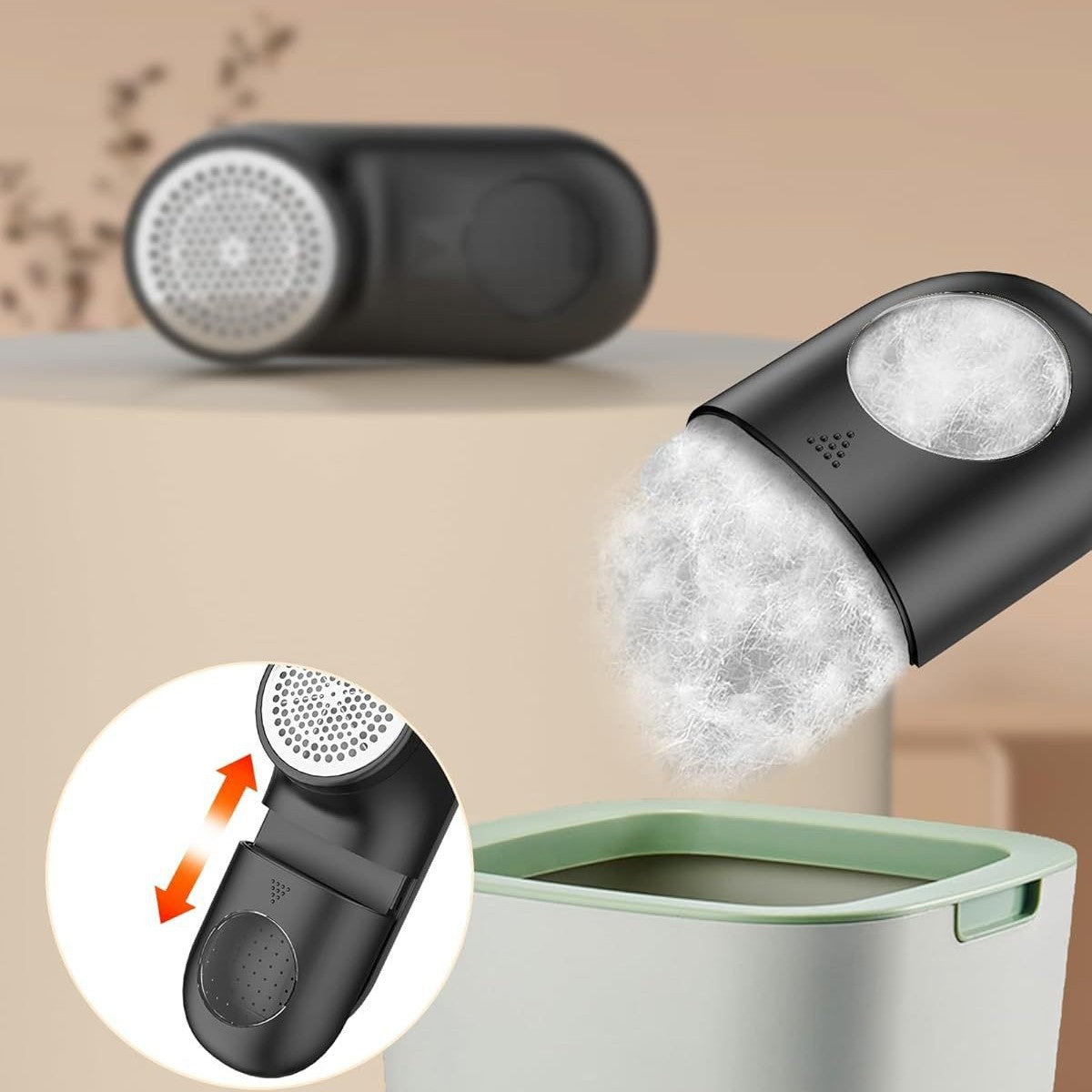 Black Digital Display Electric Lint Remover - 3-Speed USB Rechargeable Fabric Shaverc V888-ELOSUNG33728