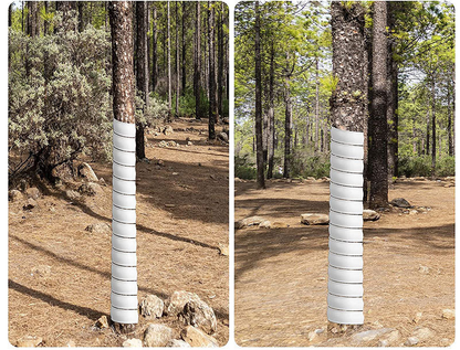 White 4-Pack Spiral Tree Trunk Protector Guard - Flexible Sapling Bark Shield V888-ELOSUNG33730