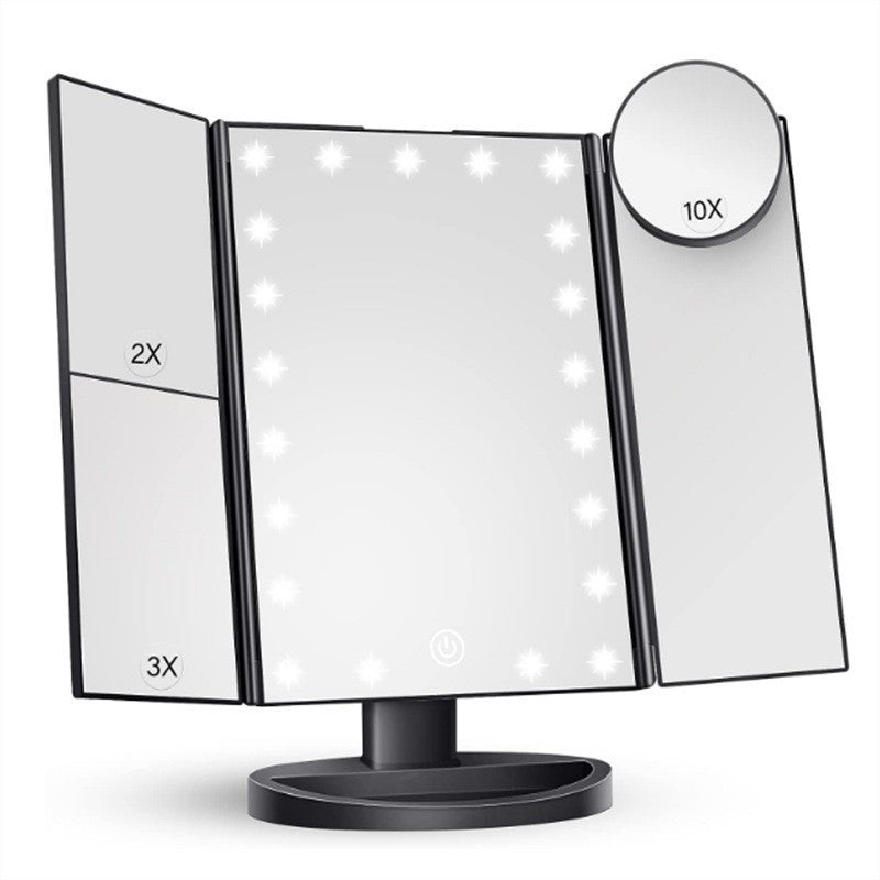 White LED Lighted Tri-Fold Vanity Mirror with 2X/3X/10X Magnification V888-ELOSUNG33732