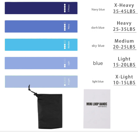 Blue 10 Pieces of 2 Sets Premium Resistance Loop Bands - Fitness Exercise Bands for Legs, Glutes, and V888-ELOSUNG33736