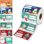 Set of 4 Christmas Gift Tag Sticker Rolls - 2000 Self-Adhesive Labels for Presents V888-ELOSUNG33746