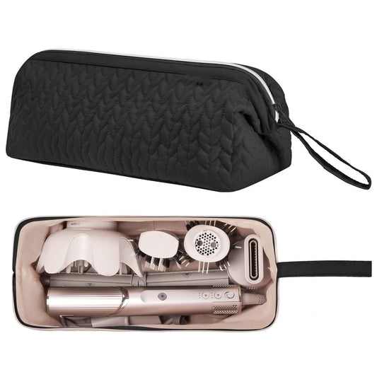 Black Hair Styler Travel Case - Protective Storage Organizer Bag for Dryer, Curling Iron & Accessories V888-ELOSUNG33748