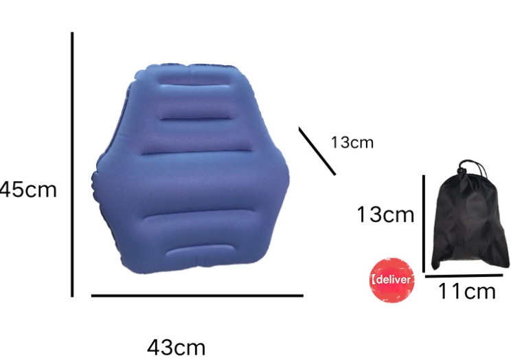 Blue Ultralight Inflatable Lumbar Support Pillow - Portable Ergonomic Back Cushion for Travel, Office & Car V888-ELOSUNG33762