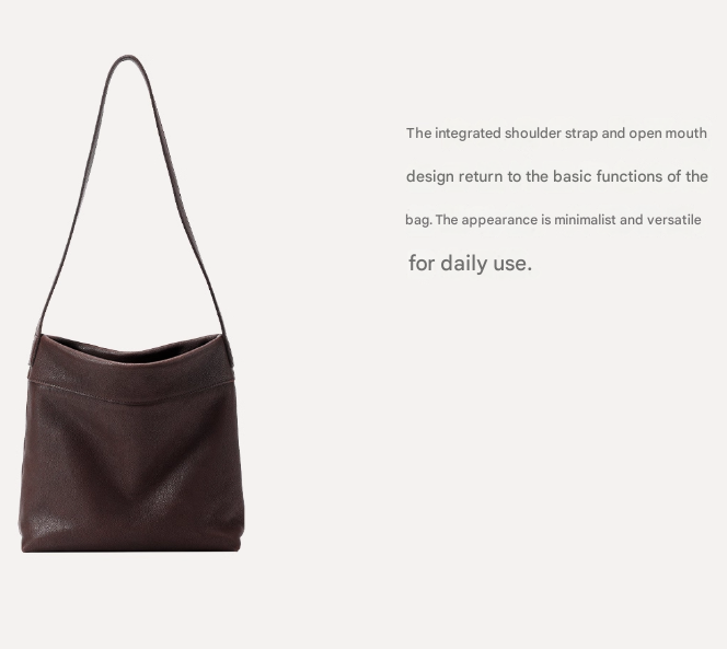 Coffee Minimalist Vintage-Style PU Leather Shoulder Bag Casual Commuter Tote V888-ELOSUNG33775