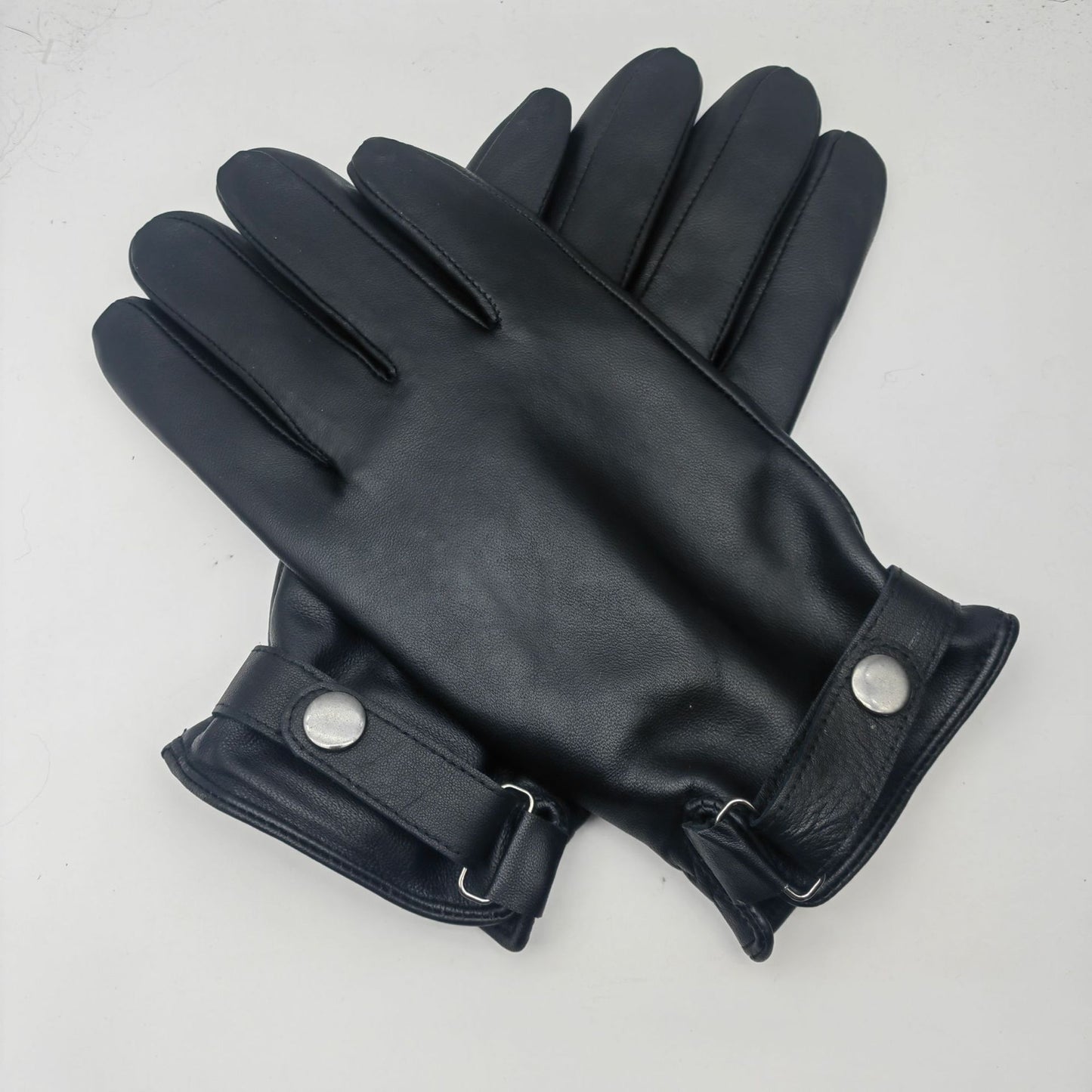 L Black Premium Men's Genuine Sheepskin Leather Driving & Cycling Gloves V888-ELOSUNG33792