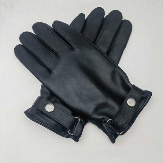 L Black Premium Men's Genuine Sheepskin Leather Driving & Cycling Gloves V888-ELOSUNG33792