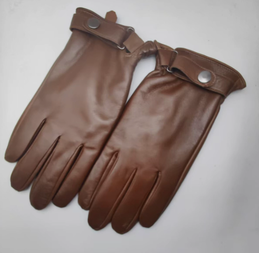 S Brown Premium Men's Genuine Sheepskin Leather Driving & Cycling Gloves V888-ELOSUNG33794