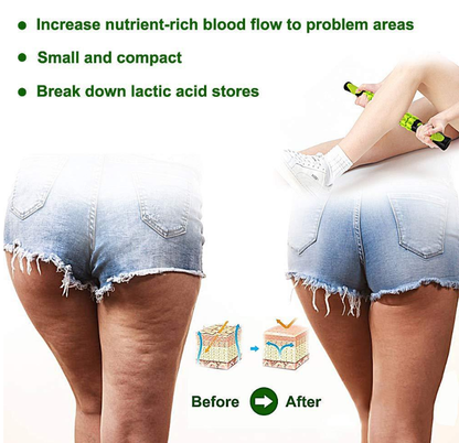 Green Deep Tissue Massage Roller Stick for Muscle Soreness & Recovery - Portable Fascia Release Tool V888-ELOSUNG33799