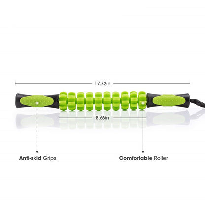 Yellow Deep Tissue Massage Roller Stick for Muscle Soreness & Recovery - Portable Fascia Release Tool V888-ELOSUNG33800