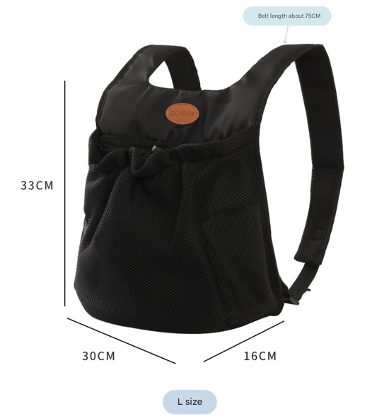 L Black Hands-Free Pet Carrier Backpack for Small Dogs & Cats - Breathable Chest Pack for Outdoor Travel & V888-ELOSUNG33826