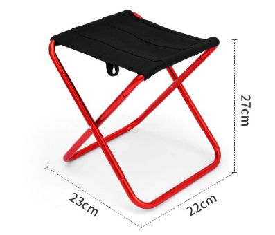 Small Red Ultralight Portable Folding Camping Stool - Compact Aluminum Chair for Hiking, Fishing & Outdoor V888-ELOSUNG33835