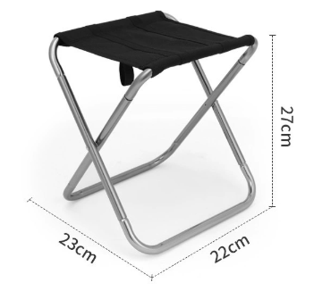 Small Grey Ultralight Portable Folding Camping Stool - Compact Aluminum Chair for Hiking, Fishing & Outdoor V888-ELOSUNG33837