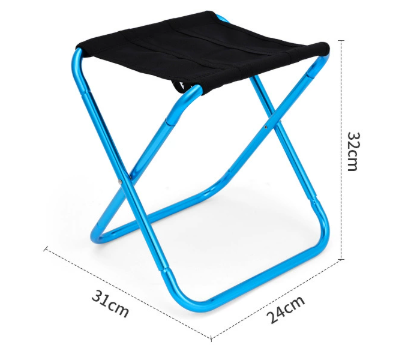 Big Blue Ultralight Portable Folding Camping Stool - Compact Aluminum Chair for Hiking, Fishing & Outdoor V888-ELOSUNG33840