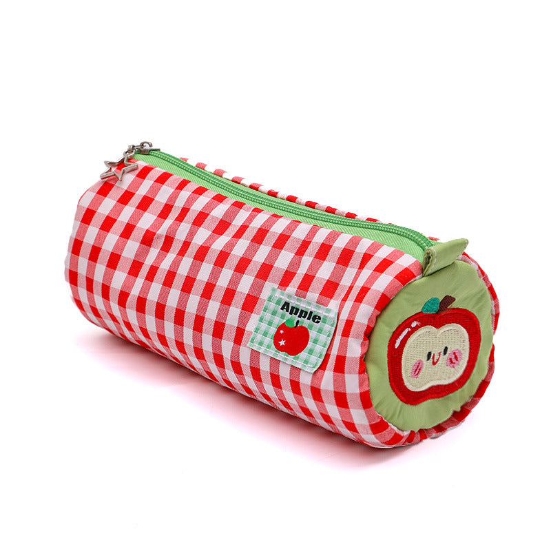 Red Vibrant Color Block Pencil Case - Large Capacity Stationery Organizer for School & Office V888-ELOSUNG33858