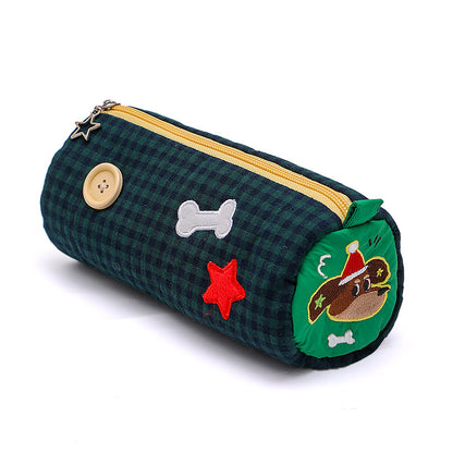 Green Vibrant Color Block Pencil Case - Large Capacity Stationery Organizer for School & Office V888-ELOSUNG33859