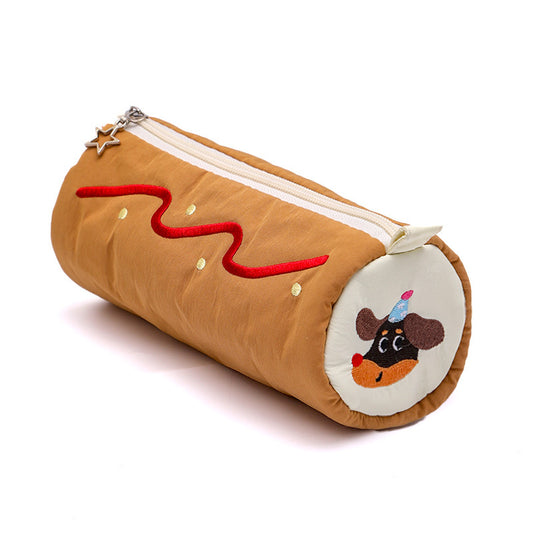 Light Coffee Brithday Dod Vibrant Color Block Pencil Case - Large Capacity Stationery Organizer for School & V888-ELOSUNG33860