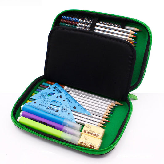 Green 3D Mosaic EVA Hard Shell Pencil Case - Large Capacity Cartoon Stationery Box for Kids V888-ELOSUNG33862