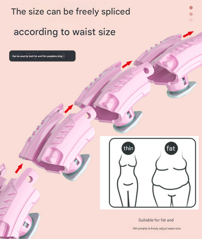 White 24 Sections Adjustable Smart Hula Hoop with Weighted Ball - Never-Fall Fitness Ring with Massage Nodes V888-ELOSUNG33880