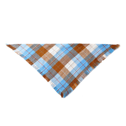 Blue M 65x45x45cm Thanksgiving Plaid Dog Bandana 2-Pack - Festive Tassel Triangle Scarf for Pets V888-ELOSUNG33896